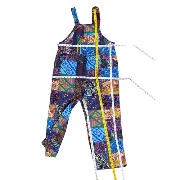 UANEO Patchwork Overalls Wide Leg loose Fit Pockets Summer Boho Jumpsuit - Small - Picture 14 of 15